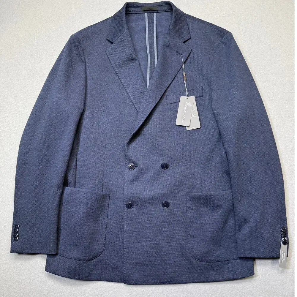 Michael Kors Men's Classic-Fit Double-Breasted Sport Coat Navy 42R $295
